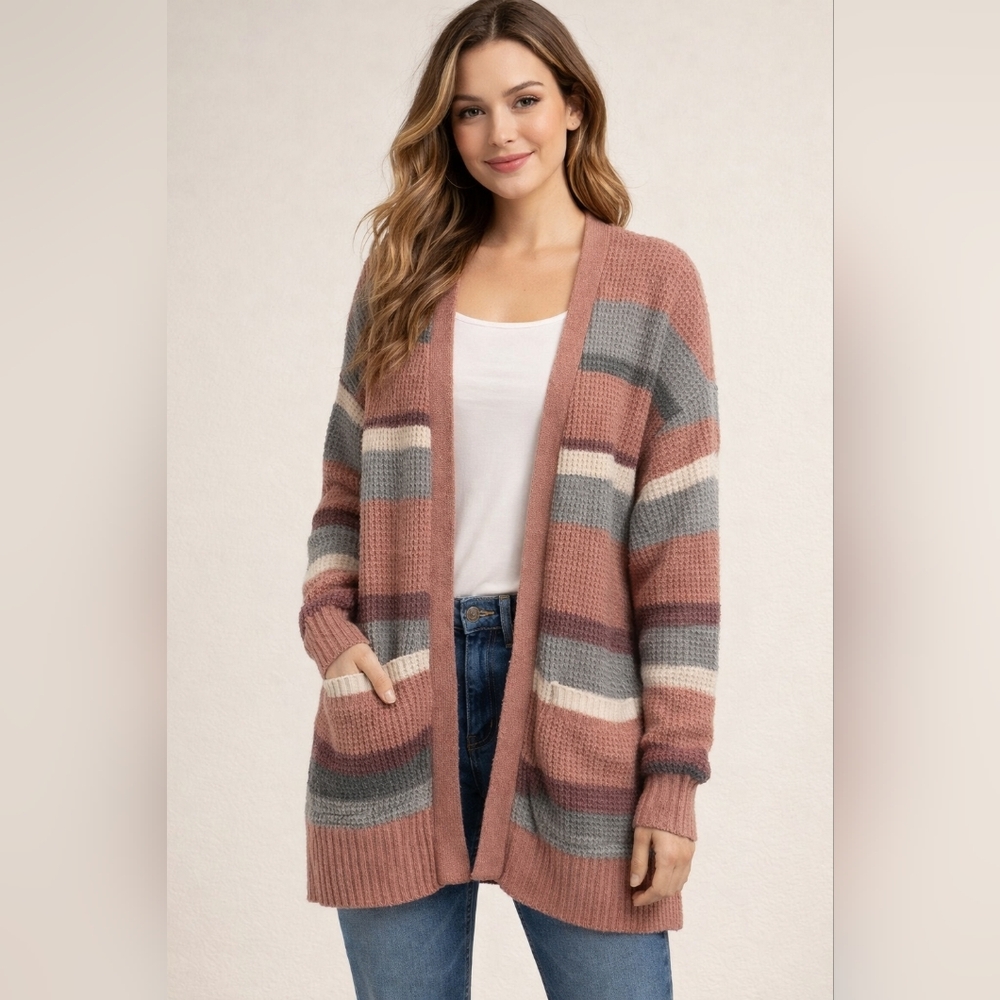 Hippie Rose Multicolor Striped Cardigan